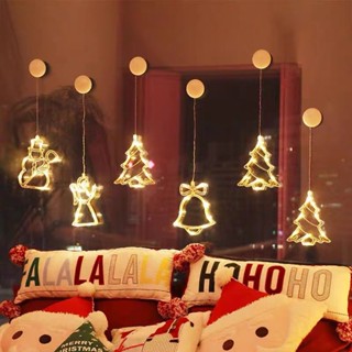 ☃️COD🎅 LED ไฟคริสต์มาส🌟 พร้อมตะขอ ถ้วยดูด ไฟประดับ ตกแต่งคริสต์มาส 🎁น่ารักสวยงาม ของขวัญคริสต์มาส