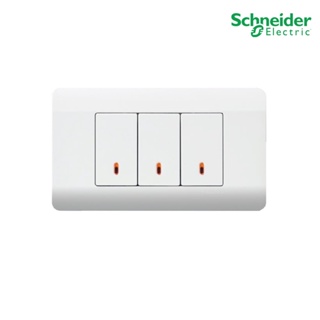 Schneider Electric ชุดสวิตช์ทางเดียวขนาด 1ช่อง 3ตัว พร้อมฝาครอบ สีขาว รุ่น ZENcelo - ชไนเดอร์ สั่งซื้อได้ที่ร้าน PlugOn