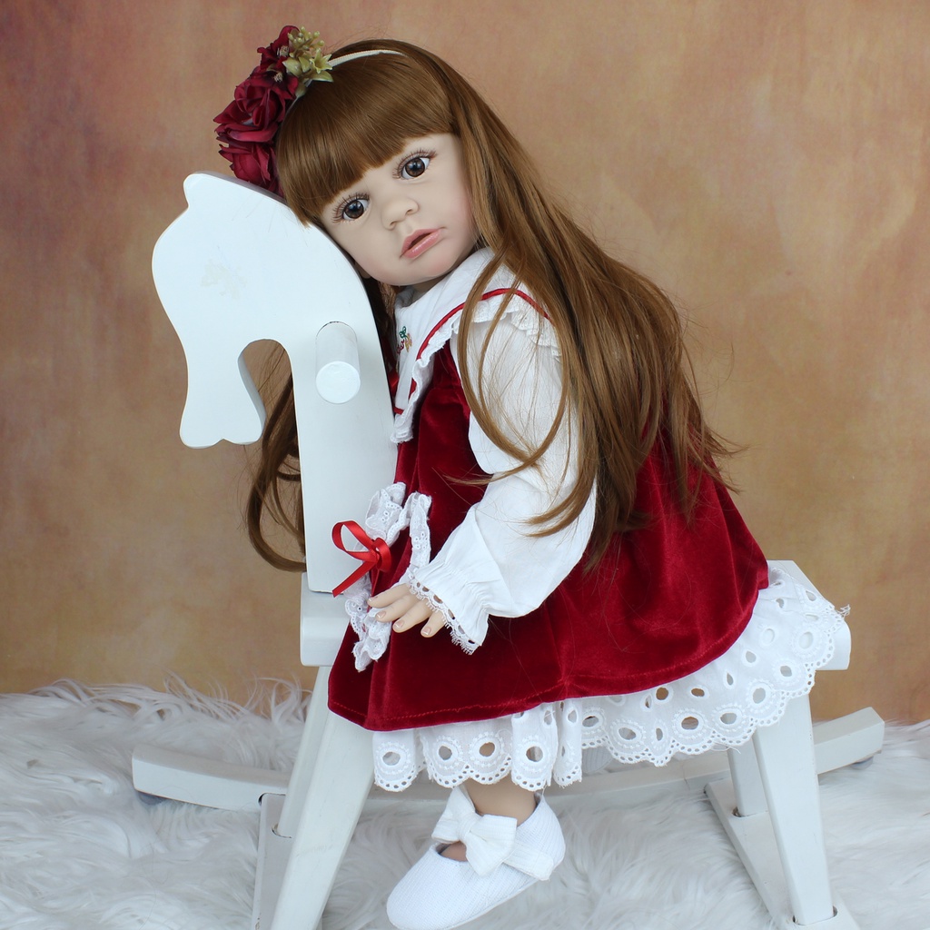 ของเล่นตุ๊กตาเด็กทารกเสมือนจริง ซิลิโคนนุ่ม ไวนิลเจ้าหญิง Tayra Dress Up Alive Bebe Play House ขนาด 60 ซม. 24 นิ้ว