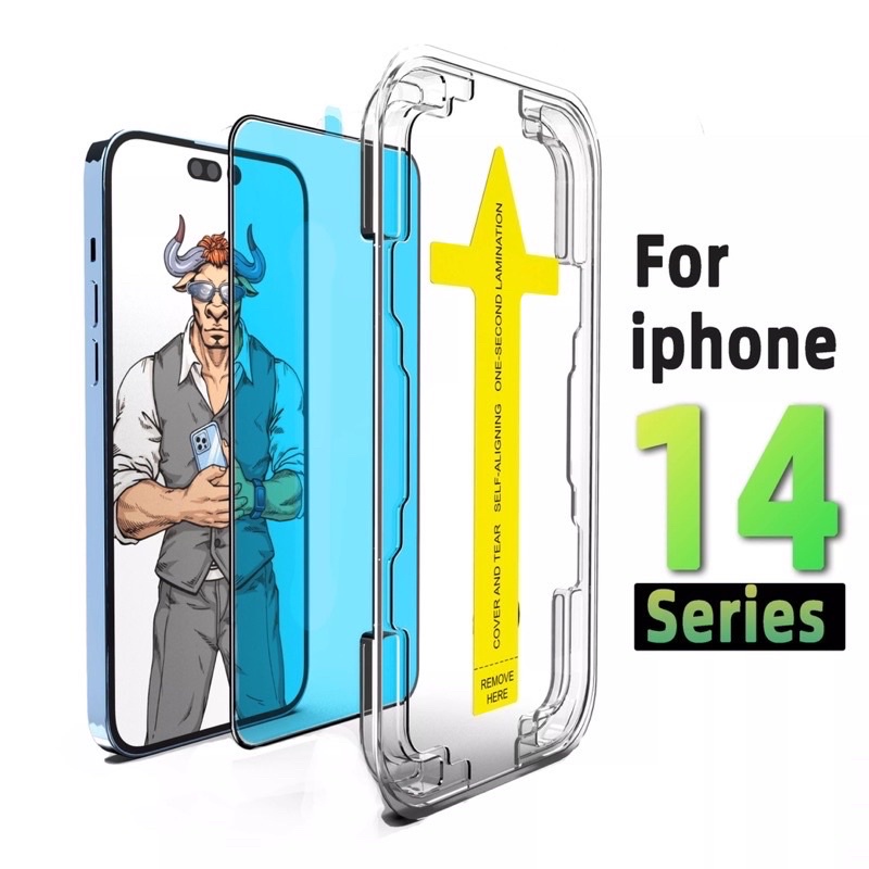 ANTI GLARE ANTI OIL TEMPERED GLASS SUPER FIT ANTI-FAIL ANTI-SLIP EASY TO INSTALL IPHONE 14/14 Plus/1
