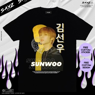 เสื้อคู่รัก Kaos Sunwoo TheBoyz The B deobi Kaos kpop เสื้อยืดเกาหลีเสื้อยืดแบบกําหนดเอง kpopStreetwear ผู้ชายเสื้อยืดผู