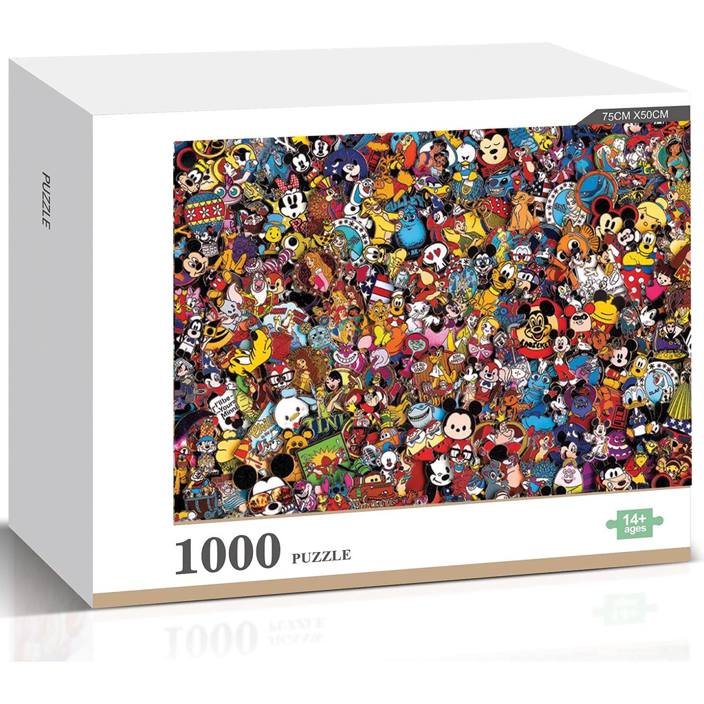 Disney จิ๊กซอว์ไม้ปริศนา รูปการ์ตูนดิสนีย์ ขนาดใหญ่ ของเล่นสําหรับเด็ก และผู้ใหญ่ 1000 ชิ้น
