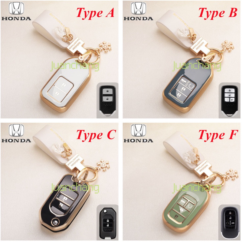 เคสกุญแจรถยนต์ TPU 2 3 4 ปุ่ม สําหรับ Honda City Jazz XRV Venzel HRV CRV Pilot Accord Civic Jade Fit