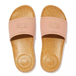 Fitflop IQUSHION Cork-Print Slides Beige รุ่นใหม่สี earthtone ไซส์ 38