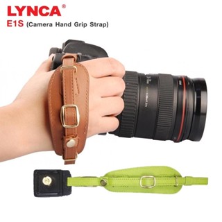 สายรัดข้อมือกับตัวกล้อง Lynca E1S Universal Leather Camera Wrist Strap สำหรับกล้อง DSLR และ SLR มาพร้อม Plate