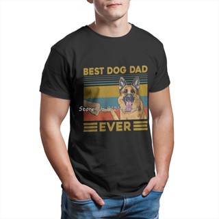 เสื้อผ้าผชเสื้อยืด ผ้าฝ้าย พิมพ์ลาย Best Dog Dad Ever German Shepherd สไตล์วินเทจ เรโทร แฟชั่นฤดูร้อน สําหรับผู้ชาย BYTE