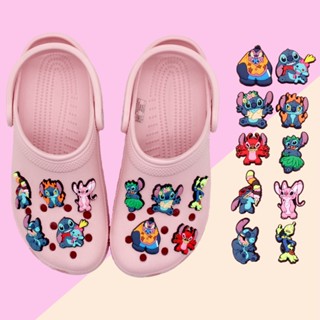 CROCS อุปกรณ์เสริม จี้การ์ตูนอนิเมะ Stitch Jibitz Crocks Jibbitz Lilo Stitch สําหรับตกแต่งรองเท้าผู้ชาย