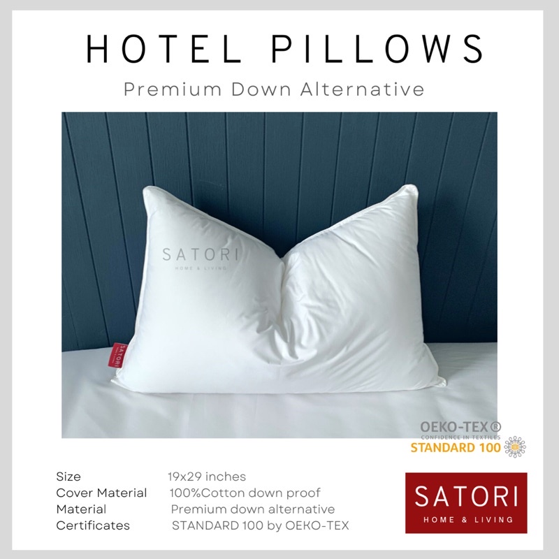 SATORI LUXURY HOTEL PILLOW หมอนโรงแรม หมอน กันไรฝุ่น ค่อยๆยวบ ฟู ใยนุ่ม ปรับตามสรีระการนอน