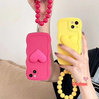 เคสโทรศัพท์มือถือ ลายหัวใจ พร้อมสายคล้องมือ สีพื้น สําหรับ OPPO A1 Pro 5G Reno 8Z 5G Realme GT Neo 5 10 Pro Plus Find X5 X3 Pro