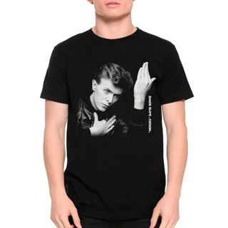 [COD]เสื้อยืด ผ้าฝ้าย 100% พิมพ์ลายกราฟฟิค David Bowie Heroes สําหรับผู้ชาย (wr-181)S-5XL