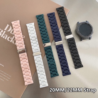 สายนาฬิกาข้อมือเรซิ่น ขนาด 20 มม. 22 มม. สีสันสดใส แบบเปลี่ยน สําหรับ Samsung Watch 5 4 3 Active2 Amazfit GTS GTR