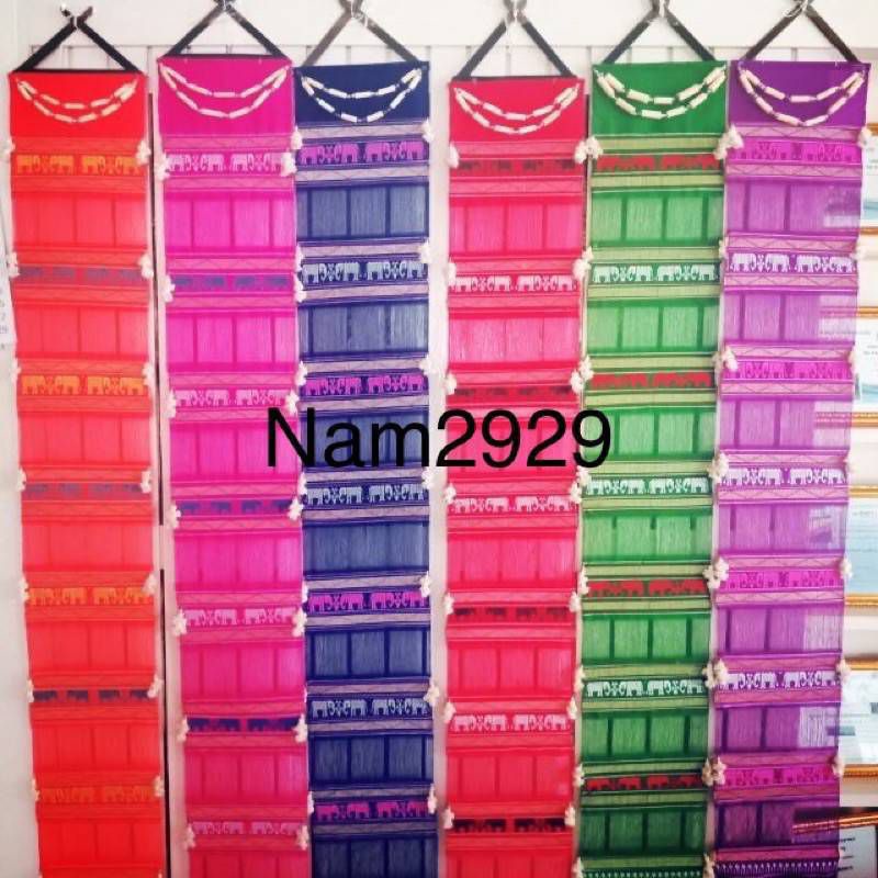 ตุงช้าง10ผืนแบบช้าง7ห้องขนาด190*25ซม.คละสี