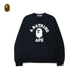 เสื้อกันหนาว คอกลม พิมพ์ลายตัวอักษร Bape Head แฟชั่นฤดูใบไม้ร่วง และฤดูหนาว สําหรับผู้ชาย