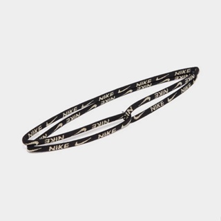 Nike แถบคาดศีรษะ Fixed Lace Headband | Metallic Black/Gold ( N.100.4113.008 )