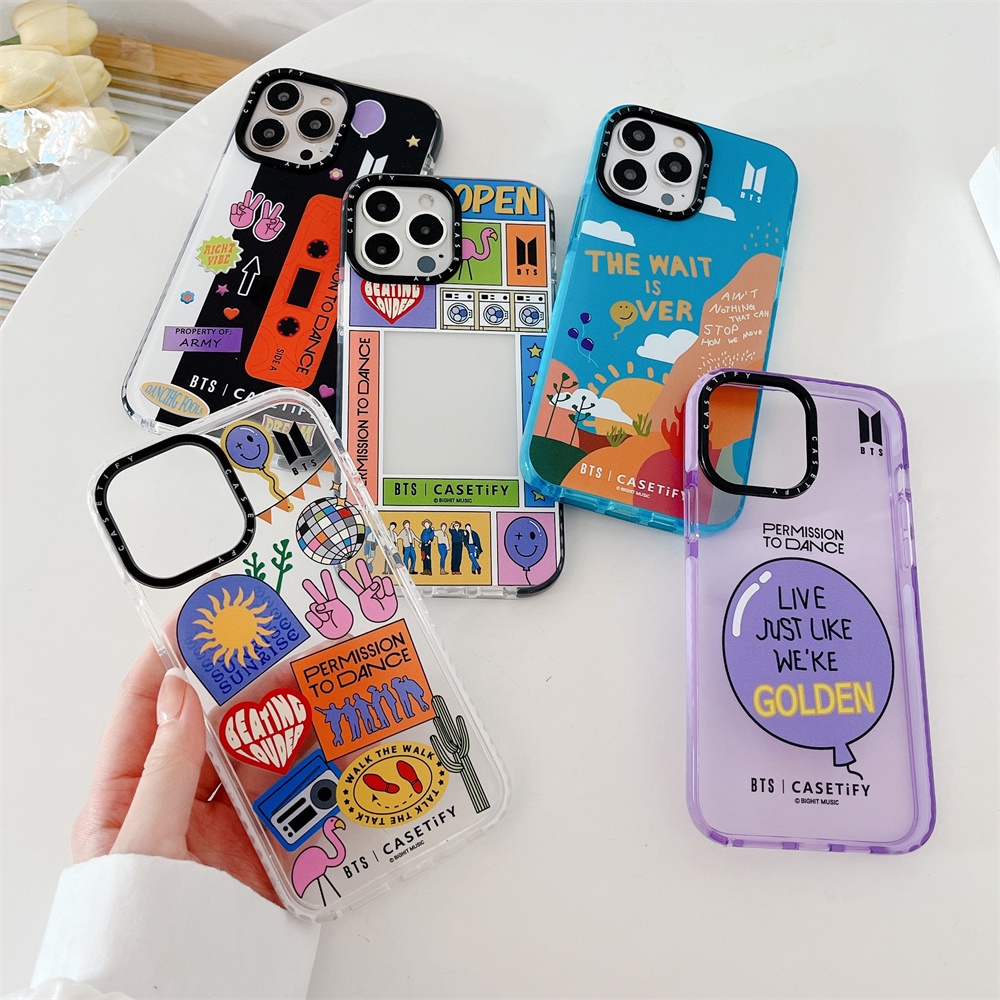 สําหรับiphone 16 15 14 Pro MaxกรณีiPhone 13 12 Pro Max CasetifyภาพวาดBTSสําหรับiPhone 11 Soft TPUกันกระแทกiPhone 15 สีสันสดใสiPhone 7 8 Plus XR XS Max