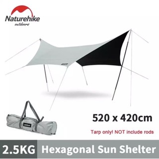 ทาร์ป ฟลายชีท กันน้ำ กันแดด Naturehike Vinyl Canopy Tarp (SHARK) Hexagonal Sun Shelter