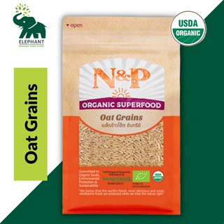 เมล็ดข้าวโอ๊ตเม็ดเต็ม ข้าวโอ๊ต ออร์แกนิค Organic Oat Grains Natural &amp; Premium N&amp;P 1000g 300g