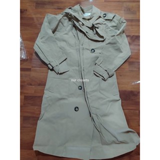 Trench Coat สีครีม สไตล์เกาหลี มือ 1