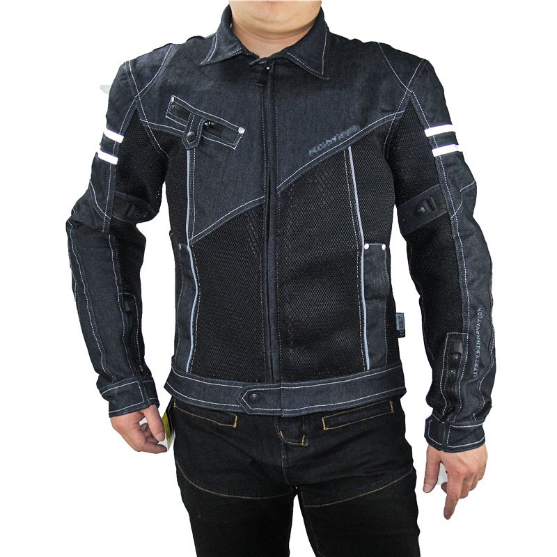 ราคาต่ำสุดClassic JK-006 Motorcycle Jacket Racing Summer Jacket Off-road Jacket Denim Mesh Racing Suit With Elbow And Ba