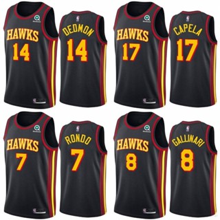 เสื้อกีฬาบาสเก็ตบอลแขนกุด ลายทีม SY3 NBA Jersey Atlanta Hawks Dedmon Gallinari Capela Rondo Jersey YS3