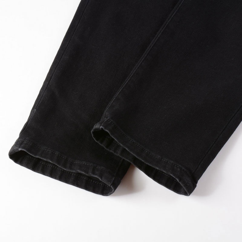 AMIRI กางเกงยีนส์สีดำ มีด Cut Hole Patch Slim Jeans #4