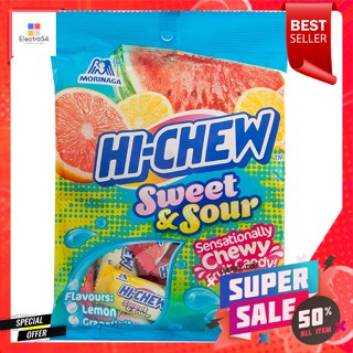 โมรินากะ ไฮ-ชิว สวีทซาวร์ ลูกอมเคี้ยวหนึบ รสผลไม้ 90 ก.Morinaga Hi-Chew Sweet Sour Fruit Flavor Chewy Candy 90 g.