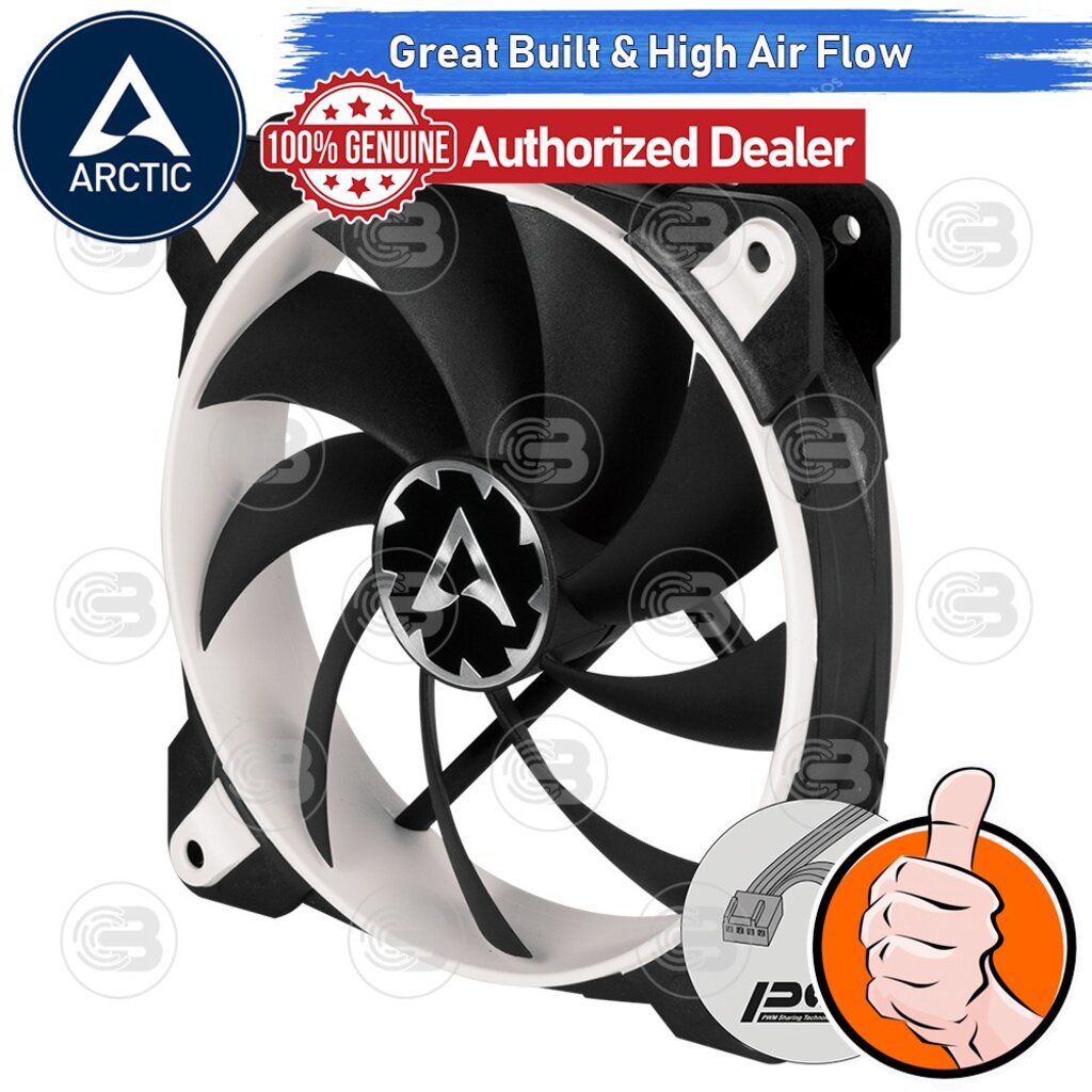 [CoolBlasterThai] ARCTIC BioniX F120 Black-White Gaming Fan with PWM PST (size 120 mm.) PC Fan Case ประกัน 10 ปี
