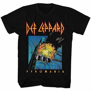 เสื้อยืดผ้าฝ้าย Sanc6 [พร้อมส่ง] เสื้อยืดผ้าฝ้าย 100% พิมพ์ลาย Def Leppard Pyromania โอเวอร์ไซซ์ ของขวัญคริสต์มาส สําหรั