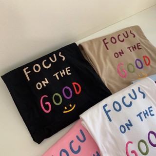 เสื้อยืดโอเวอร์ไซด์ ผ้าคอตตอน งานปัก focus