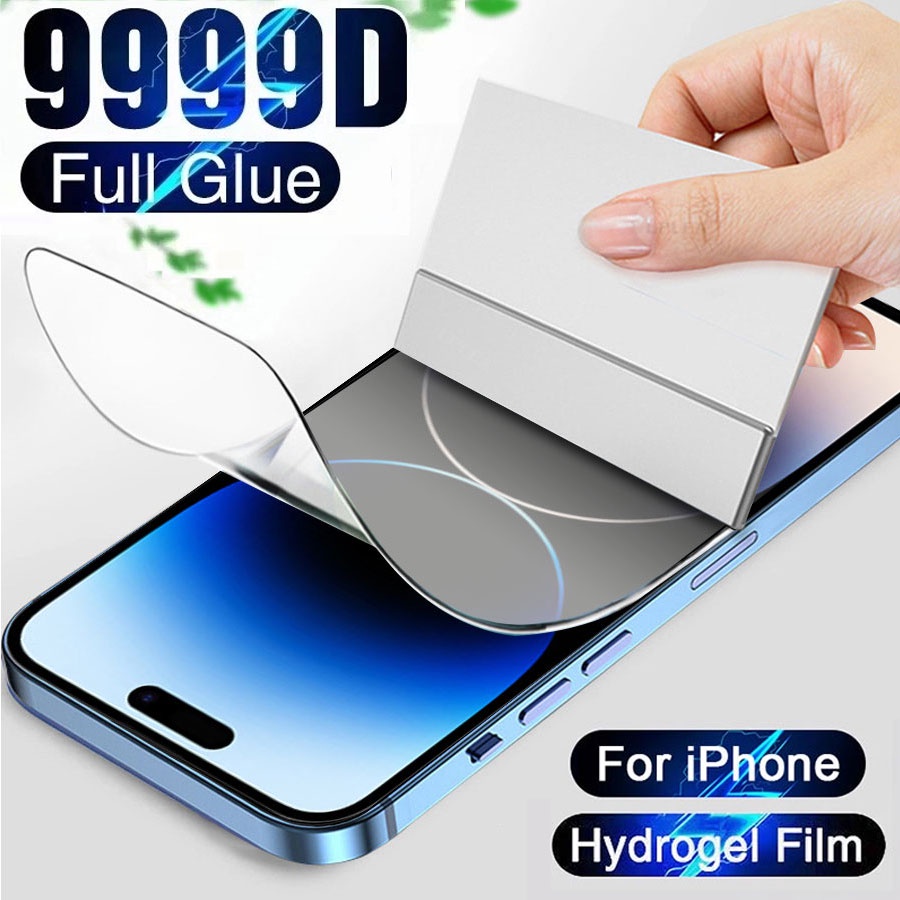 9999D ฟิล์มไฮโดรเจลติดมือถือ กันรอย สำหรับ For iPhone Air 17 16 15 14 13 12 11 Pro Max 14 Plus 13 12