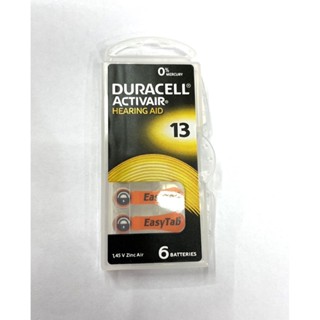 ถ่านเครื่องช่วยฟัง Duracell เบอร์ 13 แพค 6 ก้อน ของแท้