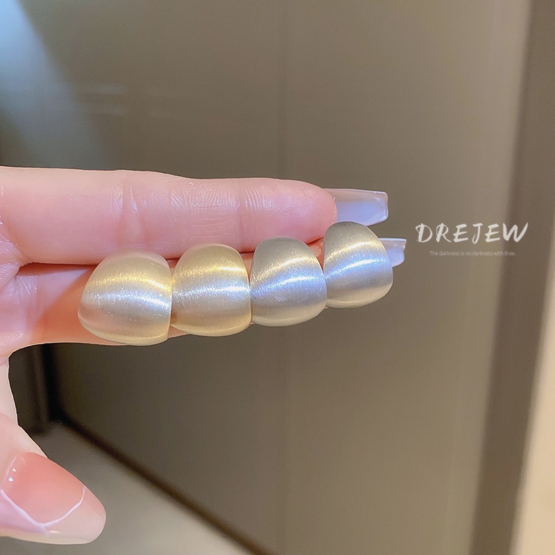 DREJEW ต่างหูเข็มเงิน 925 ทรงโค้ง ทอง 18K สไตล์ญี่ปุ่น และเกาหลี เรียบง่าย สําหรับผู้หญิง - รูปที่ 5
