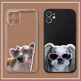 Funny dog เคสไอโฟน 7 8 se2020 12 14 pro เคส iPhone 13 11 pro max 8plus TPU phone case 7plus Xr Xs X max 8พลัส cover นิ่ม