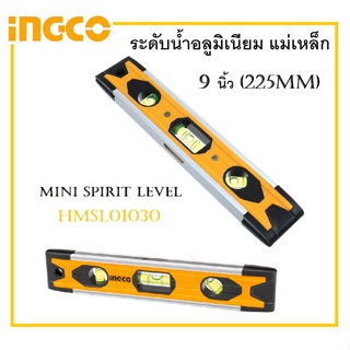 INGCO ระดับน้ำอลูมิเนียม แม่เหล็ก 9 นิ้ว (225mm) HMSL01030 ( Mini Spirit Level )