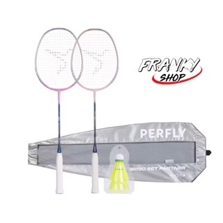 ชุดแร็คเก็ตแบดมินตันคู่สำหรับผู้ใหญ่ ADULT BADMINTON RACKET BR 530 SET COUPLE GREEN PINK