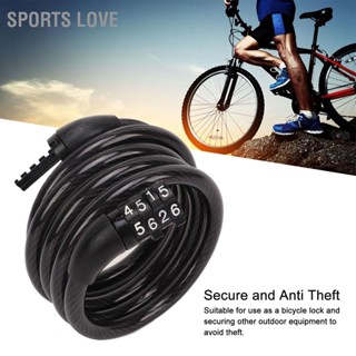 Sports Love Bike Cable Lock Four Digit Combination Anti Theft Bicycle for Scooter Motorcycle Door Gate Fence