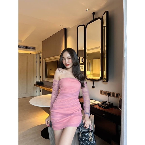 𝐌𝐀𝐘𝐔𝐁𝐑𝐀𝐍𝐃 เดรสสั้นแต่งแขนย่นๆๆ