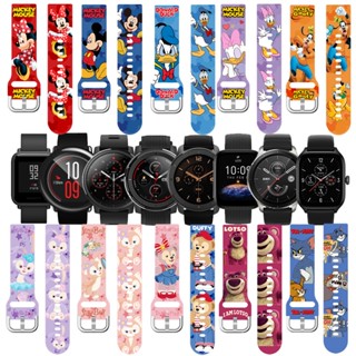 สายนาฬิกาข้อมือซิลิโคน พิมพ์ลาย Disney Mickey Mouse สําหรับ Huami Amazfit GTS GTR 4 3 2 Bip 3 Pro Pace