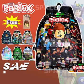 Roblox กระเป๋าเป้สะพายหลัง กระเป๋านักเรียน ลายการ์ตูนอนิเมะ สองชิ้น สําหรับเด็กนักเรียน