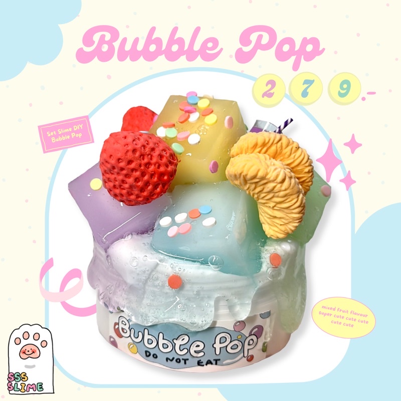 พร้อมส่ง‼️ สไลม์ DIY “🍊Bubble Pop🫧🍓” (jelly cute)💜💙💚💛❤️| sss slime