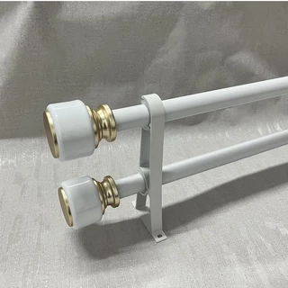 ราวผ้าม่าน ราวม่าน อุปกรณ์ราวผ้าม่านครบชุด ราวขนาด 28 mm.(ราวคู่) ราวเกิน 2 เมตรจะแบ่งครึ่งไป มีตัวต่อราวให้