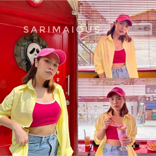 เสื้อสายเดี่ยว ดีเทลสายตัดขอบ ผ้าร่อง ผ้านิ่ม เสื้อสายฝอ ครอปสายเดี่ยว🌸Sarimaious🌸