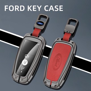 [พร้อมส่ง] เคสกุญแจรีโมทรถยนต์ หนังอัลลอย สําหรับ Ford Fusion Mustang Explorer F250 F150 F350 2017 2018 EcoSport Edge S-MAX Ranger Lincoln Mondeo fiesta