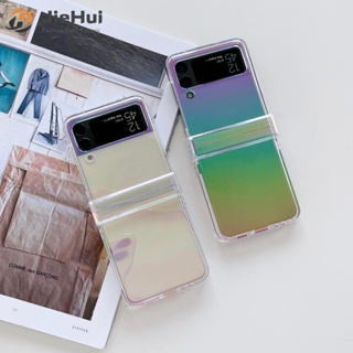 Jiehui เคสโทรศัพท์มือถือ แบบใส สามชิ้น สําหรับ Samsung Z Flip4 Z Flip3