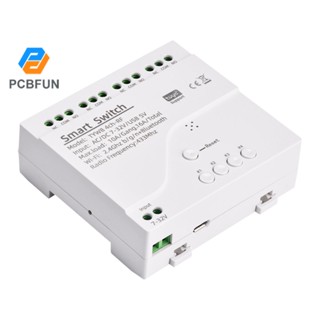 Pcbfun โมดูลสวิตช์รีเลย์รีโมตคอนโทรล Micro USB 5V DC7-32V 4 ทาง Wifi สําหรับแอป Tuya