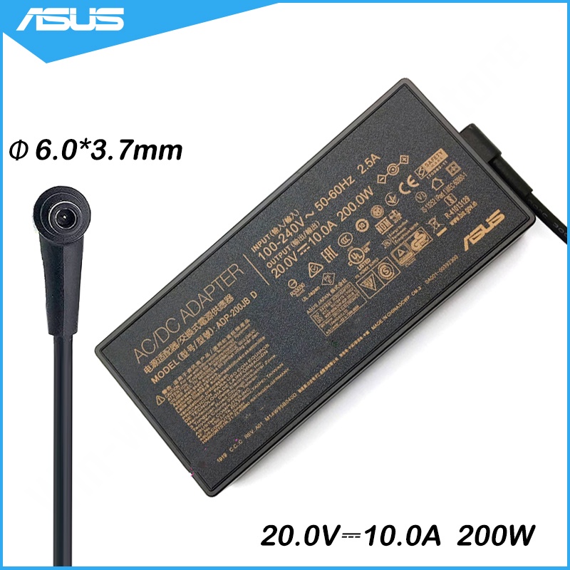 Laptop Charger 20V 10.0A 200W 6.0X3.7mm ADP-200JB D AC Adapter Power For Asus G15 F15 F17 GA503 GA50