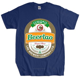 เสื้อยืดผ้าฝ้ายพิมพ์ลายแฟชั่น ใหม่ เสื้อยืดผ้าฝ้าย พิมพ์ลาย BEERLAO ASIAN JAPANESE CHINESE BEER FILM MOVIE แฟชั่นสไตล์จี