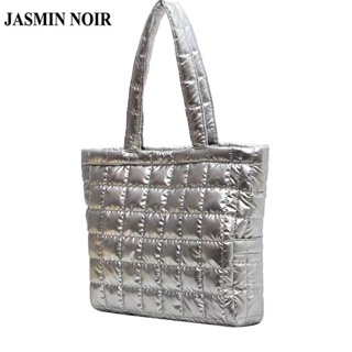 Jasmin NOIR กระเป๋าสะพายไหล่ กระเป๋าถือ ลายสก๊อต ขนาดใหญ่ สําหรับสตรี