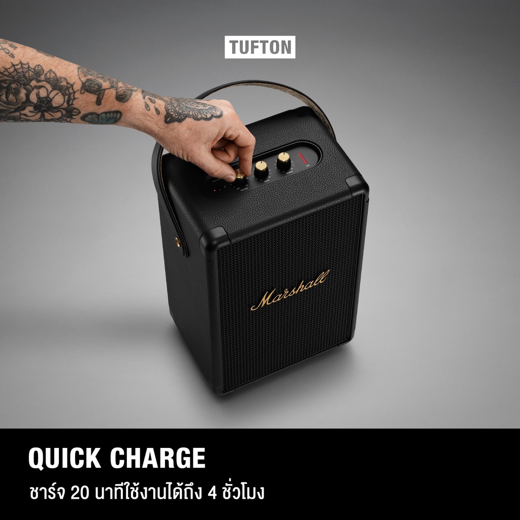 MARSHALL Tufton Black And Brass - รับประกัน 1 ปี + ส่งฟรี - ลำโพงบลูทูธ ลำโพงพกพา ลำโพง marshall