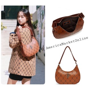 กระเป๋า MLB Dia MONOGRAM PU Embo L-Hobo Bag BOSTON REDSOX